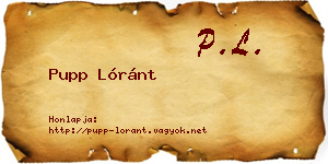 Pupp Lóránt névjegykártya