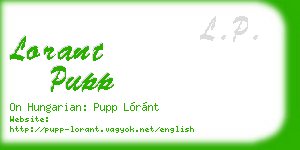 lorant pupp business card